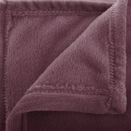 Atmosphera Plaid effen flanel fleece deken - 180x230 cm - Paars