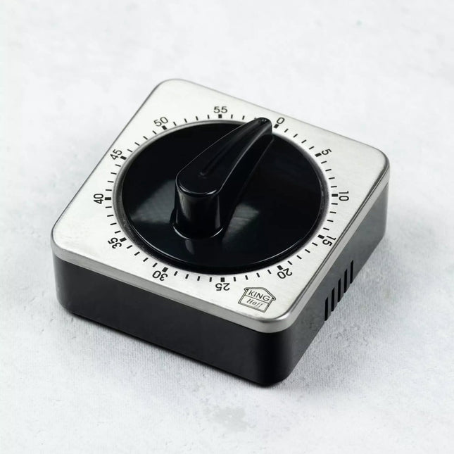KINGHoff Mechanische Keukenwekker - Magnetische RVS Kooktimer met Draaiknop - 60 Minuten - Kookwekker - KH1676