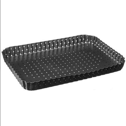 Bakvorm quiche / taart met losse bodem en geperforeerd rechthoek 31 X 21 cm