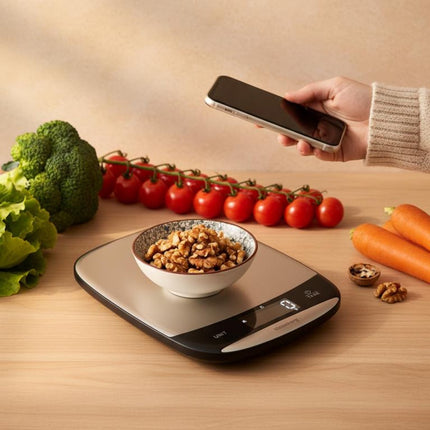 Klausberg KB-7936 Digitale Keukenweegschaal 10 kg – RVS INOX, USB-C Oplaadbaar, 1g Nauwkeurig, TARE Functie, Vloeistofmeting
