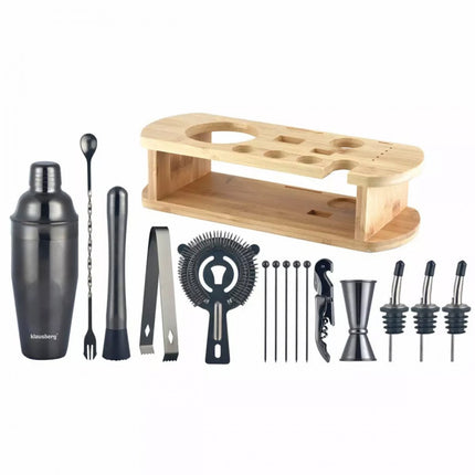 Klausberg 7582 - Barset - cocktailset - bartending - 16 delig - Zwart