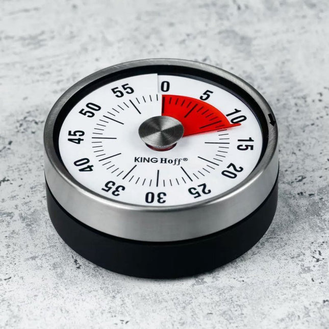 Kookwekker Mechanisch – Eierwekker met Magneet – Keukenwekker Analoog – Kitchen Timer – Egg Timer – Magnetisch – RVS – 60 Minuten – Ø 78,5 mm