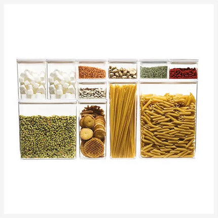 5Five Voorraadpot - keuken/voedsel - kunststof - 500 ml - luchtdichte deksel - transparant - 10 x 10 x 7 cm