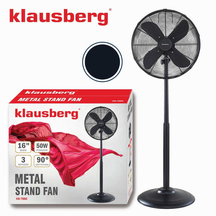 Klausberg 7860 - Staande ventilator op statief - zwart - 40 cm