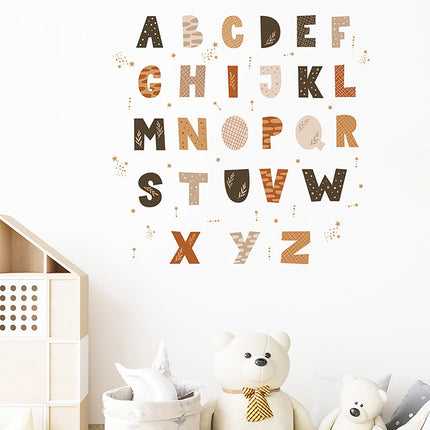 Sipo Wandsticker Alfabet Set - 4 Delige Letters voor Kinderkamer - 70x73 cm - Zelfklevend ABC voor Muur en Meubels - Muurstickers - Letter leren - Educatief