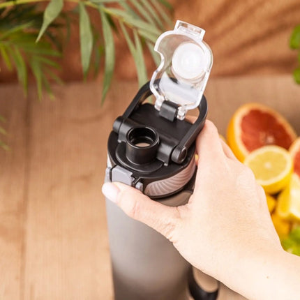 KINGHoff Waterfles 1L met Veiligheidslock – BPA-vrij & Lekvrij – Sportfles - Motivatie Waterfles -bidon
