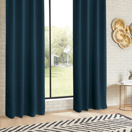Atmosphera Verduisteringsgordijn 135x240cm - Gordijnen kant en klaar met haakjes ringen - Egeïsch Blauw