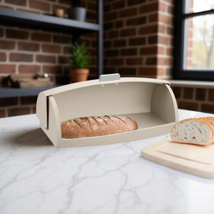KLAUSBERG Metalen Brooddoos - Beige - 45x28,5x17 cm - Broodtrommel voor Moderne Keuken - KB-7932 - Brood vershouddoos