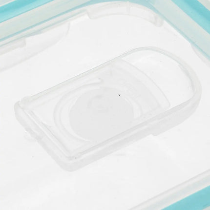 5Five Vershoudbakje met deksel - 3x - glas - luchtdicht - met clips - 14 x 10 x 5 cm - 330 ml