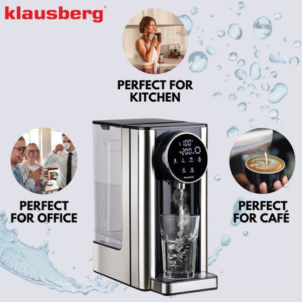 Klausberg KB7880 Hot Water Dispenser – 2,7 Liter – LED Touchbediening – Temperatuur- & Volumecontrole – 2600W - Heetwaterdispenser