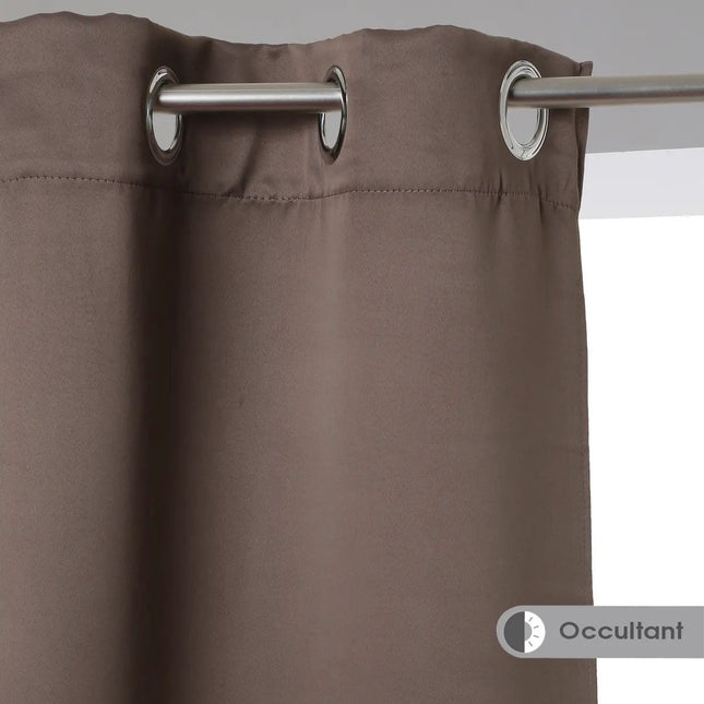 Atmosphera verduisterende gordijnen - set 2x stuks - B135 x L240 cm - taupe - geplooid - met ringen - kant en klaar