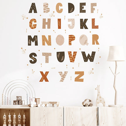 Sipo Wandsticker Alfabet Set - 4 Delige Letters voor Kinderkamer - 70x73 cm - Zelfklevend ABC voor Muur en Meubels - Muurstickers - Letter leren - Educatief