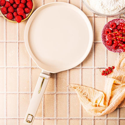 Klausberg KB-7965 Pannenkoekenpan | 24 cm | Anti-aanbaklaag | Geschikt voor Alle Kookzones Inclusief Inductie | Beige | Crepepan