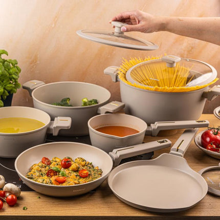 Klausberg KB-7967 Pannenset | 12-Delig | Anti-aanbaklaag | Geschikt voor Inductie | Beige