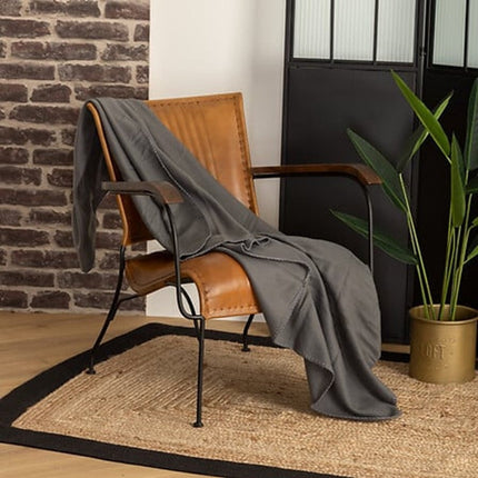 Atmoshera - Plaid - Fleece - Donkergrijs - 125 x 150 cm
