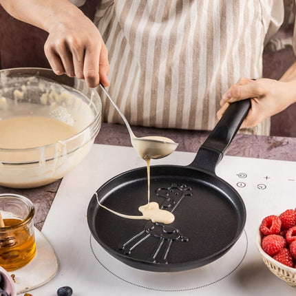 Klausberg KB-7975 Pannekoekenpan - Giraf Motief - Ø18 cm - Zwarte Antiaanbaklaag - Geschikt voor Alle Kookstellen Inclusief Inductie - Giraffe - Figuurtjespan