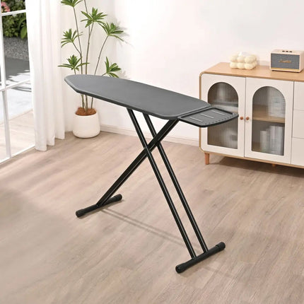 KINGHOFF KH-1940 Strijkplank – Premium 122×38 cm – 7-hoogtes verstelbaar – Extra breed blad & Strijkijzerhouder – Graphite