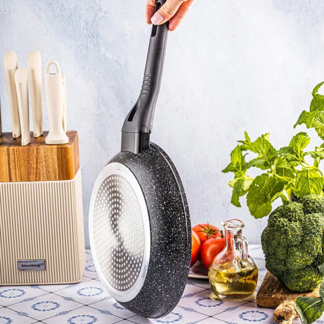 Klausberg KB-7988 Marmeren Koekenpan 24 cm – Anti-aanbak, Inductiegeschikt, Lichtgewicht & Krasvast