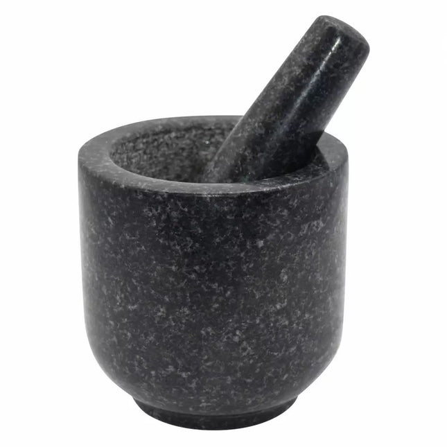 Kinghoff KH1679 - Vijzel en Stamper Set van Natuursteen Graniet - Vijzel 12cm - Stamper 15.5cm - Duurzaam en Stijlvol Keukengerei - Handgemaakt