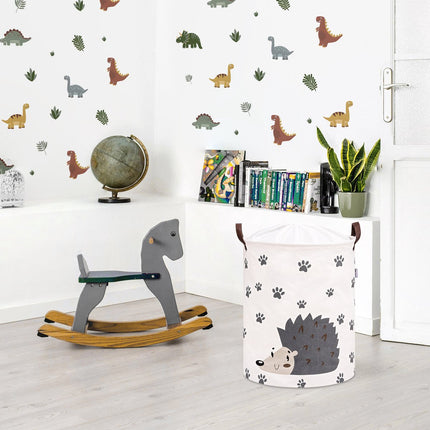 Egel Speelgoedopbergmand - Katoenen Opbergbox met Trekkoord - Wasmand voor Kinderen - 43 Liter - 35x35x45 cm - Sipo - Kledingmand