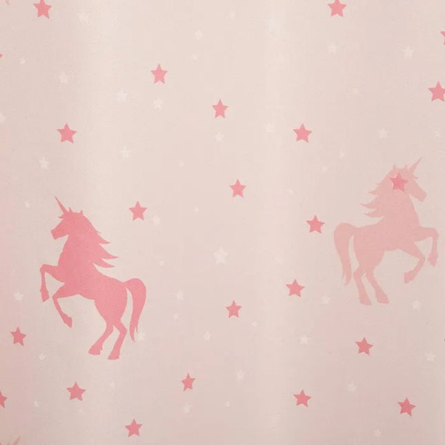 ATMOSPHERA Roze Verduisteringsgordijn met Glow In The Dark Eenhoorns 140 X 250 Cm
