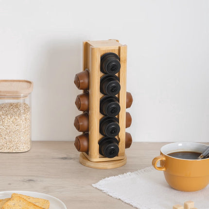 5Five Dolce Gusto Koffie cups/capsules houder dispenser - bamboe hout - 11 x 29 cm - voor 20 capsules
