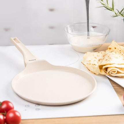 Klausberg KB-7958 Pannenkoekenpan 24 cm | Marmer Anti-aanbaklaag | Geschikt voor Inductie | Crème | Crepepan