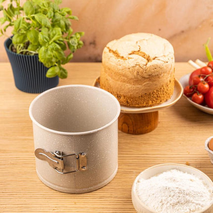 KingHoff KH-1980 Hoge Cakevorm - Rond - Diameter 16 cm, Hoogte 13 cm - Marmer Non-Stick Laag - Ovenbestendig tot 220°C - Bakvorm - Ovenvorm - Taartvorm