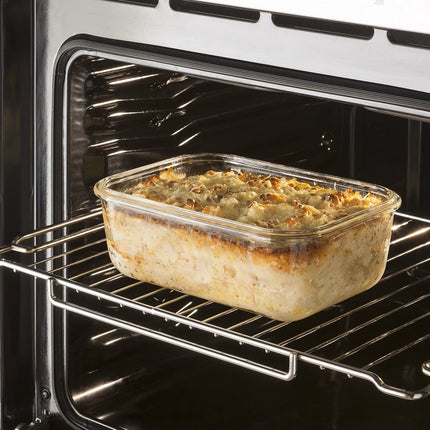 5Five Vershoudbakjes met deksel - glas - set 6x stuks - 330/530/1180 ml - luchtdicht - met clips