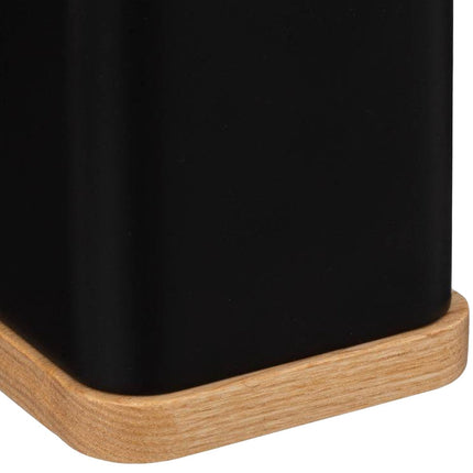 5Five pennenbakje/bureau organizer - zwart - 10 x 8 cm - bamboe - vierkant - kantoor/hobby opbergen