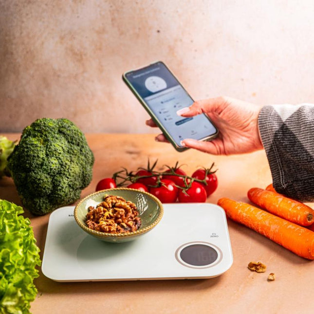 Klausberg KB-7938 Slimme Keukenweegschaal – Bluetooth, App Analyse, 5kg – Tempered Glass – Calorie & Macro Meter
