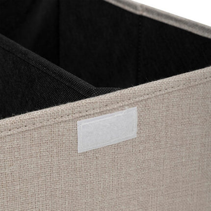 5Five Eureka sorteer wasmand - 2x - 74 liter - beige - 37 x 37 x 60 cm - MDF/Polyester stof - met afsluitklep