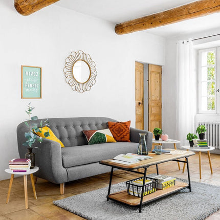 Atmosphera Créateur d'intérieur® koffietafel in set van 3 - salontafel - wit - hout - eik - woonkamer living