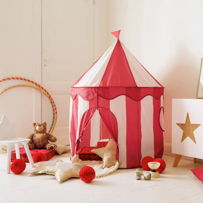 Atmosphera Circus speeltent voor kinderen - D100 x H135 cm - rood/wit - speelhuisjes