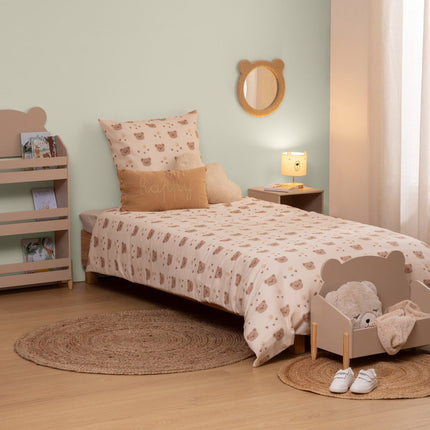 Atmosphera Kids Billie Dekbedovertrek set met 1 kussensloop 140x200cm/65x65cm beer