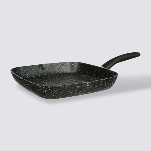 Grilleerpan van gesmeed aluminium 28x28 cm zwart