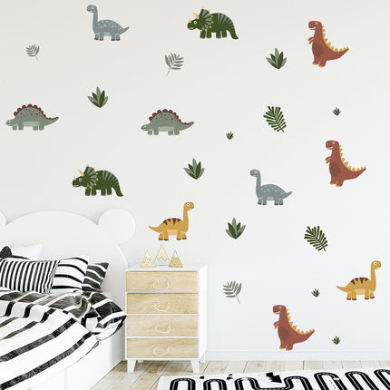 Sipo Wandsticker Dinosaurussen - Grote Zelfklevende Dino Muurdecoratie voor Kinderkamer - 90x80 cm - Dino Stickers voor Plafond en Muur