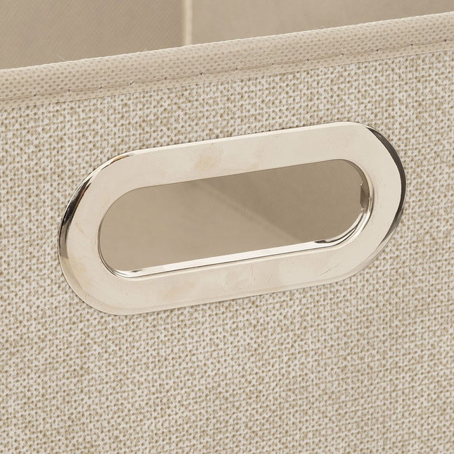 5Five Opbergmand/kastmand - beige - linnen - 7 liter - 31 x 15 x 15 cm - Opbergbox - Vakkenkast manden