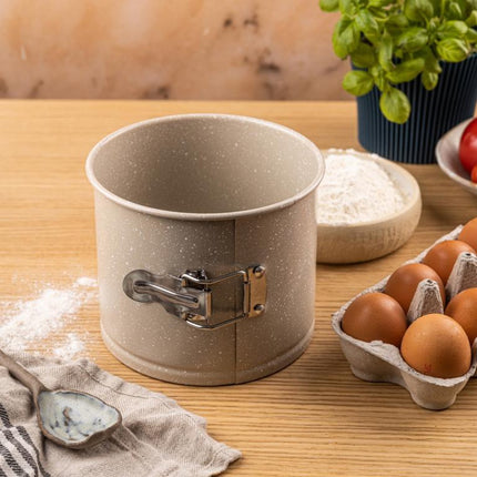 KingHoff KH-1980 Hoge Cakevorm - Rond - Diameter 16 cm, Hoogte 13 cm - Marmer Non-Stick Laag - Ovenbestendig tot 220°C - Bakvorm - Ovenvorm - Taartvorm