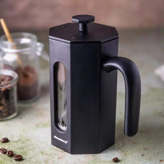 Klausberg KB7678 Piston Coffee & Tea Brewer - 0.80L - RVS & Boro-glas - Octagonaal Design - Veilig & Afwasmachinebestendig