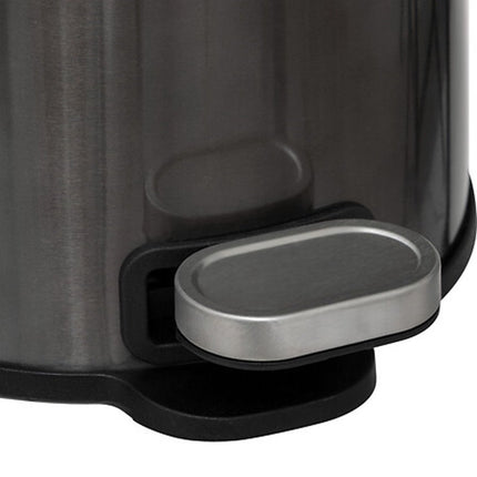 5Five Prullenbak/pedaalemmer Delta - titanium - metaal - 6 liter - 26 x 21 x 30 cm - keuken afvalbak
