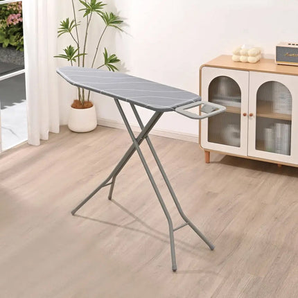 KINGHOFF KH-1939 Strijkplank – 114×35,5 cm – 7-hoogtes verstelbaar – Met Strijkijzerhouder – Grijs