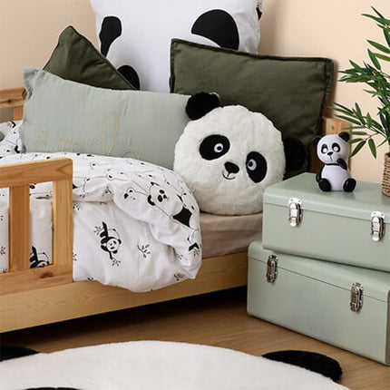 Atmosphera Kids Panda kussen - Ø27x10cm - Wit