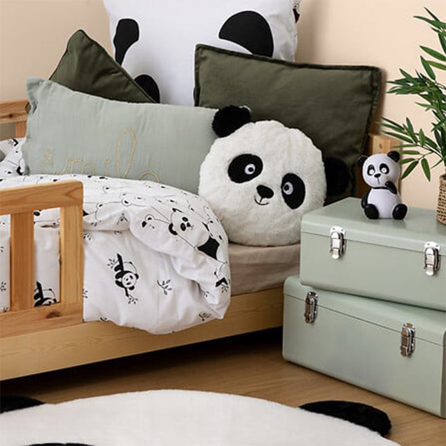 Atmosphera Kids Panda kussen - Ø27x10cm - Wit