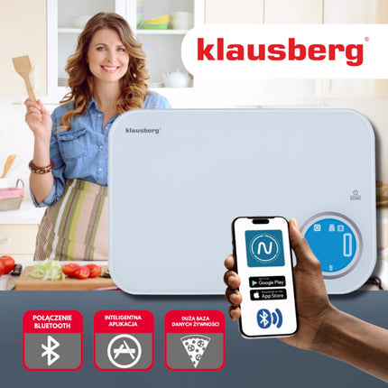 Klausberg KB-7938 Slimme Keukenweegschaal – Bluetooth, App Analyse, 5kg – Tempered Glass – Calorie & Macro Meter