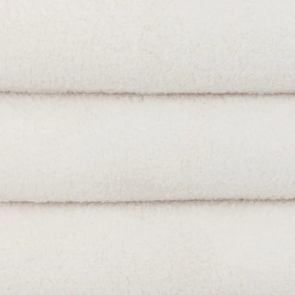 Atmosphera Bouclé opbergpoef - 59x45x40cm - Wit
