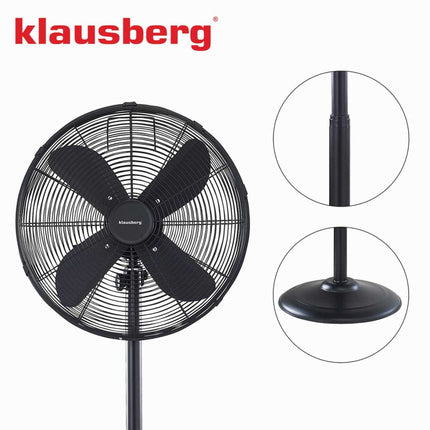 Klausberg 7860 - Staande ventilator op statief - zwart - 40 cm