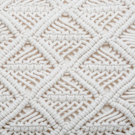 Atmosphera Sierkussen Macrame Ibiza voor binnen - 2x - ivoor wit - 30 x 50 cm - katoen/polyester