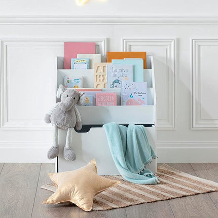 Atmosphera for Kids- Kinderboekenkast- MDF- Met Wielen- Wit- 63 x 30 x 70 cm