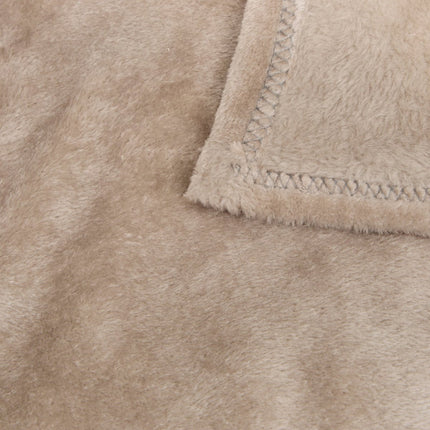 Atmosphera Plaid effen deken - 240x260cm - Beige